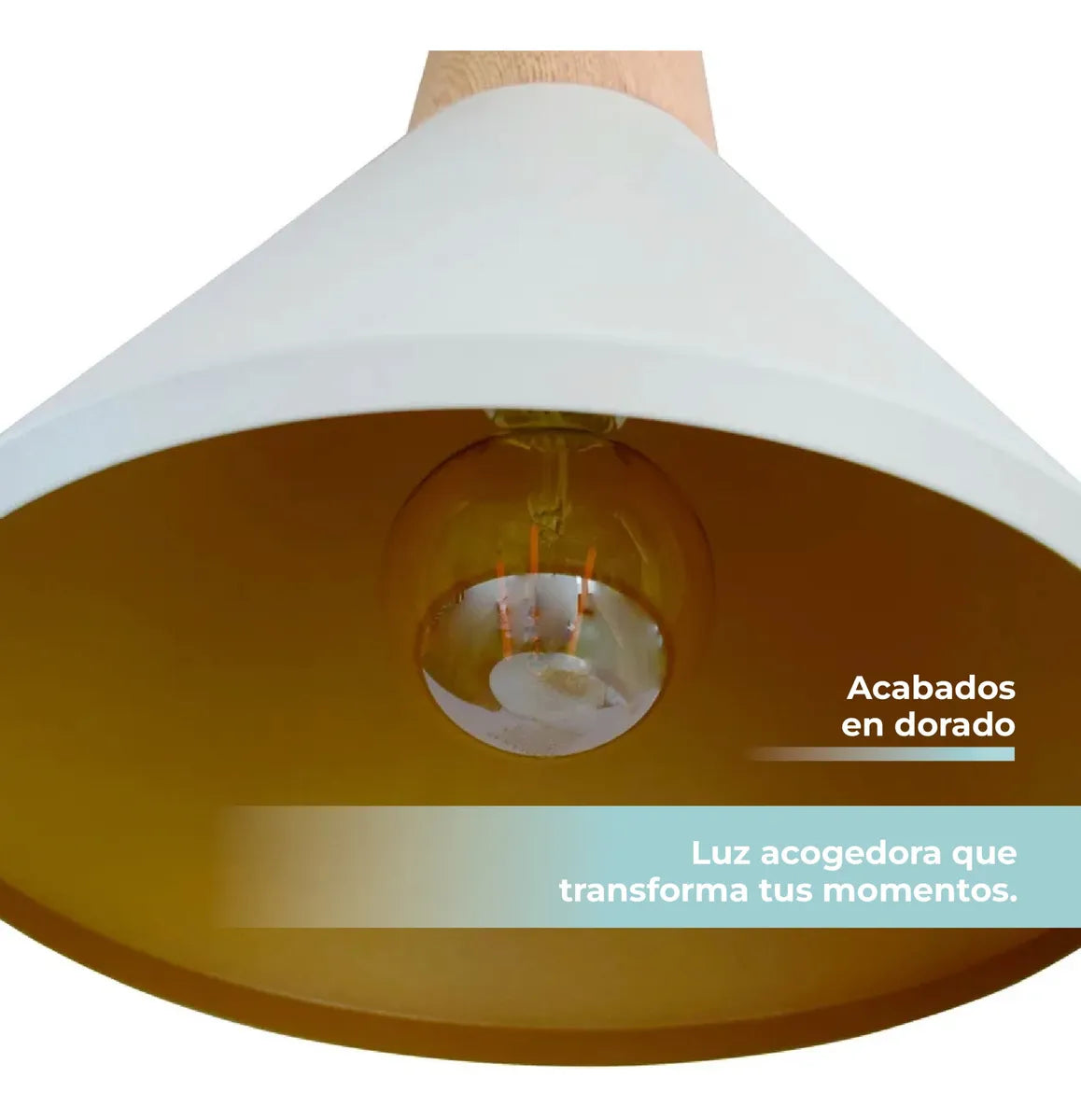 Lampara De Techo Isis Madera Atikus Luz