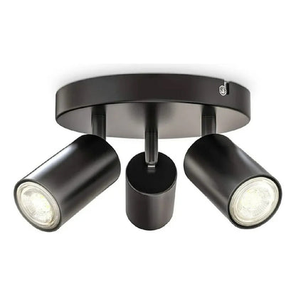 Lampara Tipo Spot Redondo Gu10 X 3 Unid 110v Negro