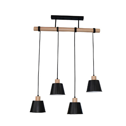 Lámpara Colgante Marca 4 Luces E27 Negra Atikus 110v