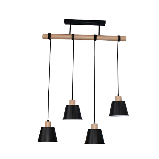 Lámpara Colgante Marca 4 Luces E27 Negra Atikus 110v