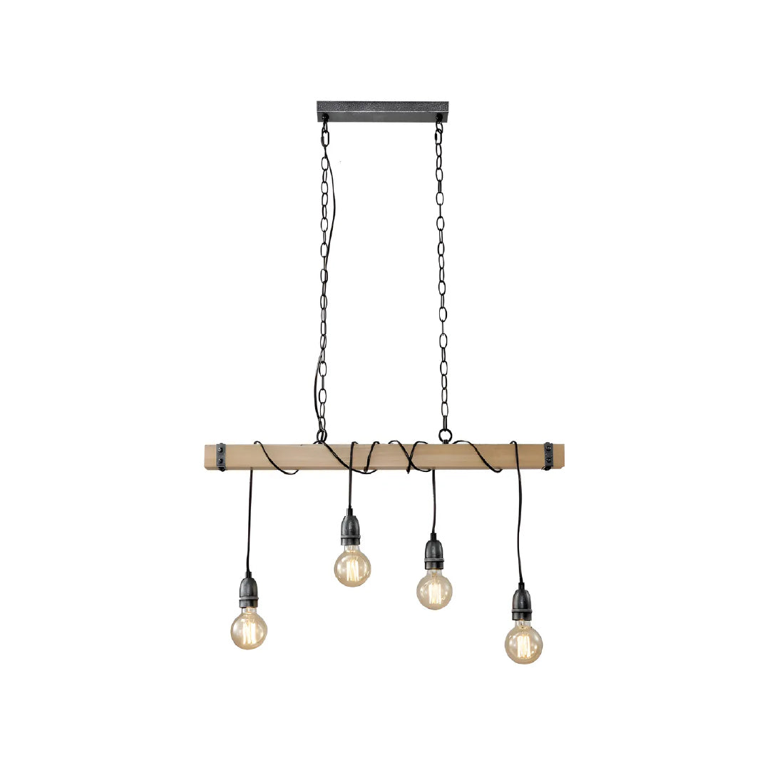 Lámpara Colgante Safiro 4 Luces E27 Atikus 110v Negro