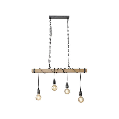 Lámpara Colgante Safiro 4 Luces E27 Atikus 110v Negro