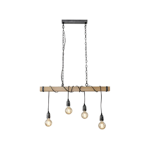 Lámpara Colgante Safiro 4 Luces E27 Atikus 110v Negro