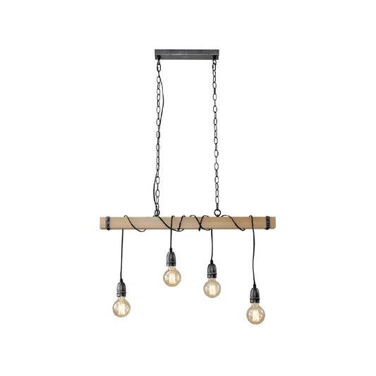 Lámpara Colgante Safiro 4 Luces E27 Atikus 110v Negro