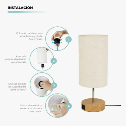 Lámpara De Mesa Escritorio Decorativa Atikus X2 Plateado 110v