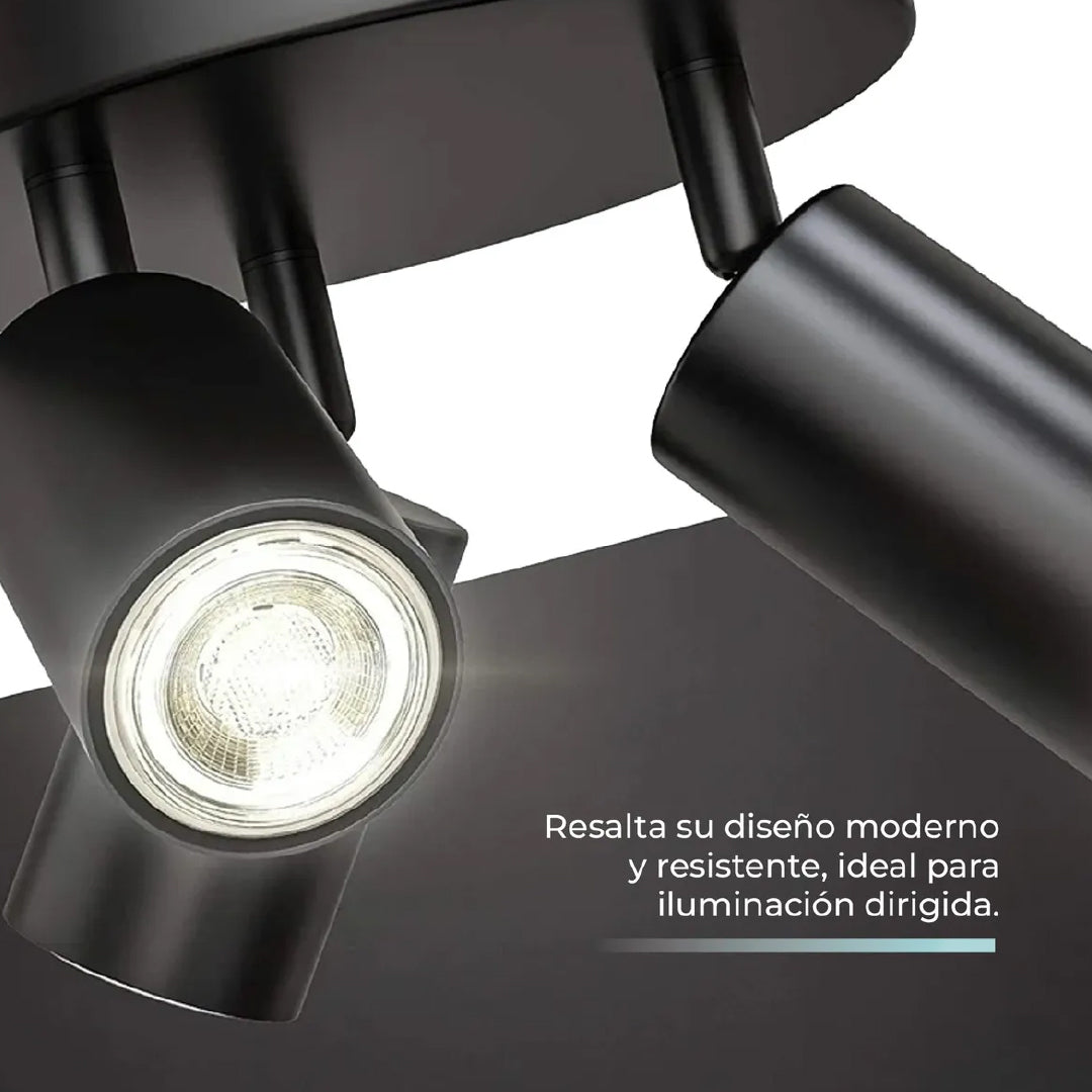 Lampara Tipo Spot Redondo Gu10 X 3 Unid 110v Negro