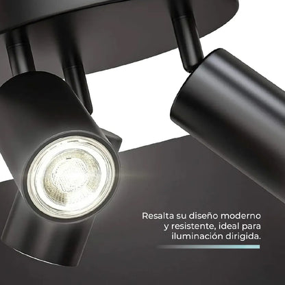Lampara Tipo Spot Redondo Gu10 X 3 Unid 110v Negro
