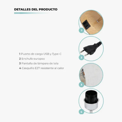 Lámpara De Mesa Escritorio Decorativa Atikus X2 Plateado 110v