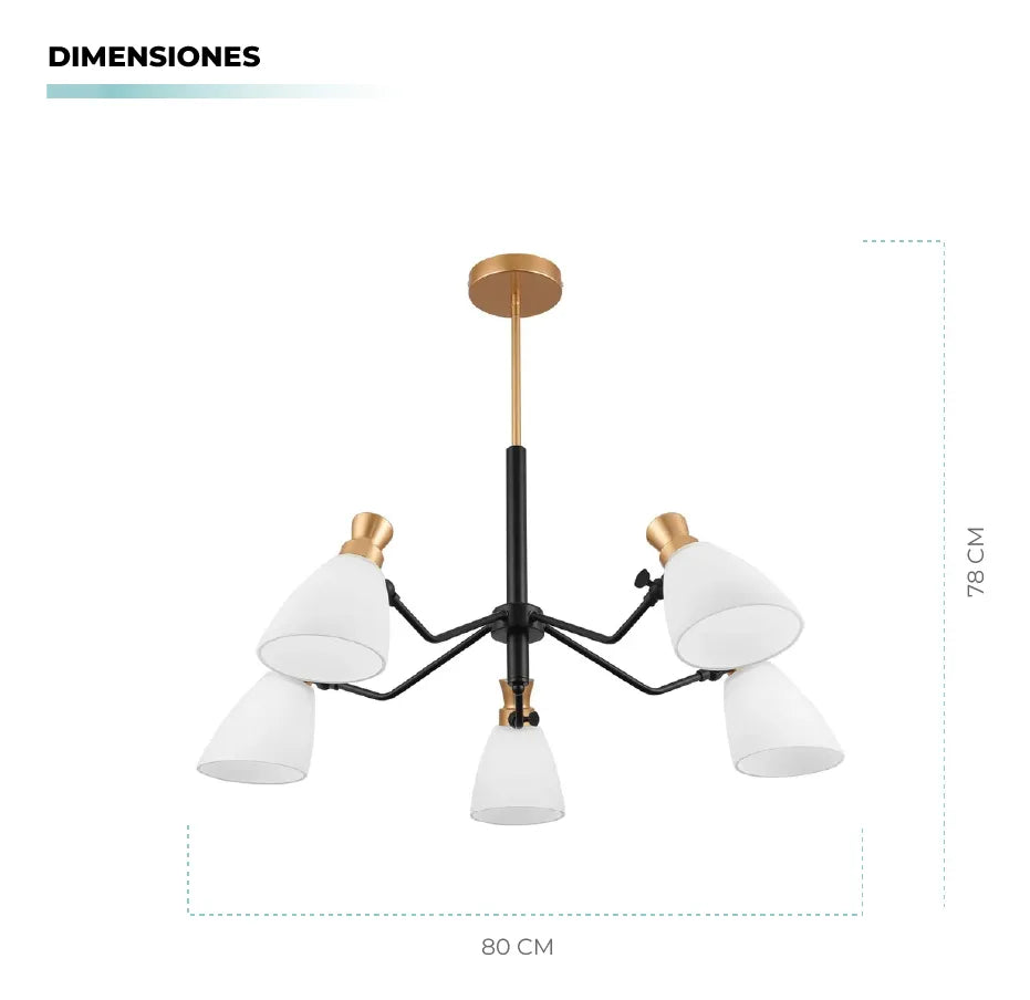 Lámpara Colgante Spider 5 Luces E14