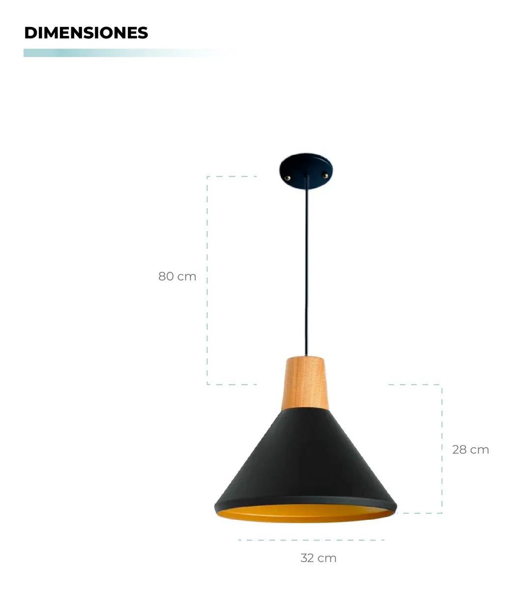 Lampara De Techo Isis Madera Atikus Luz