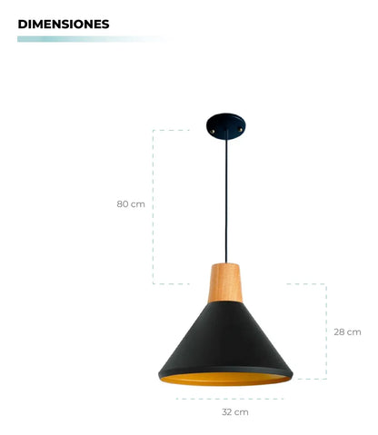 Lampara De Techo Isis Madera Atikus Luz