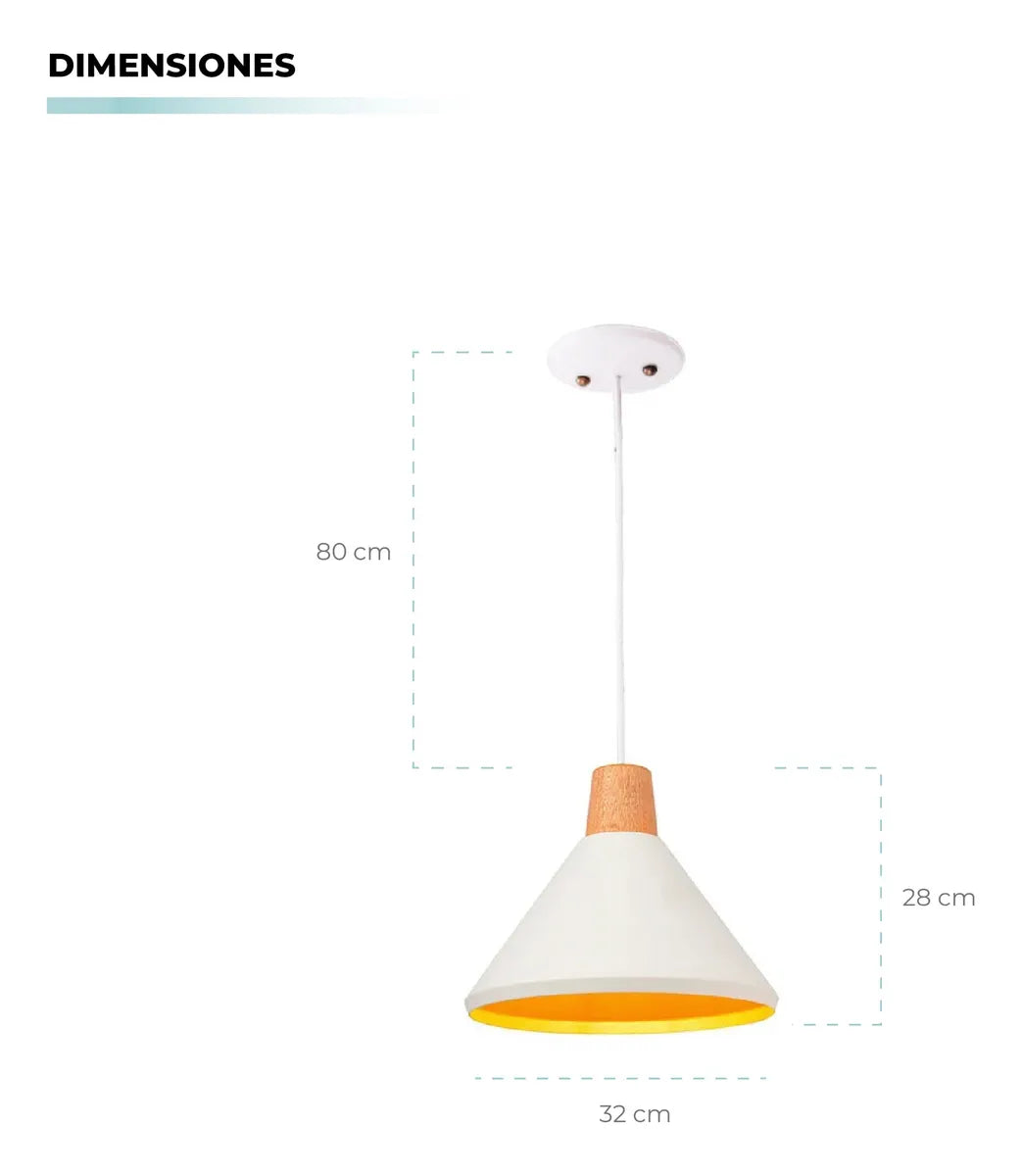 Lampara De Techo Isis Madera Atikus Luz