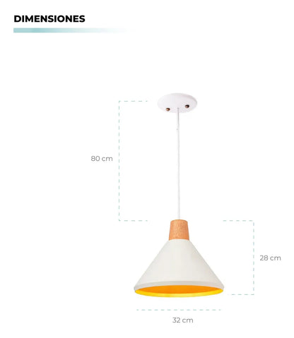 Lampara De Techo Isis Madera Atikus Luz