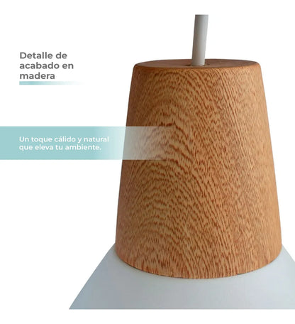 Lampara De Techo Isis Madera Atikus Luz